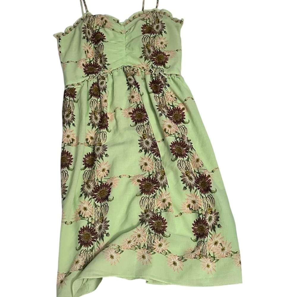 Max Studio Green Floral Midi Dress